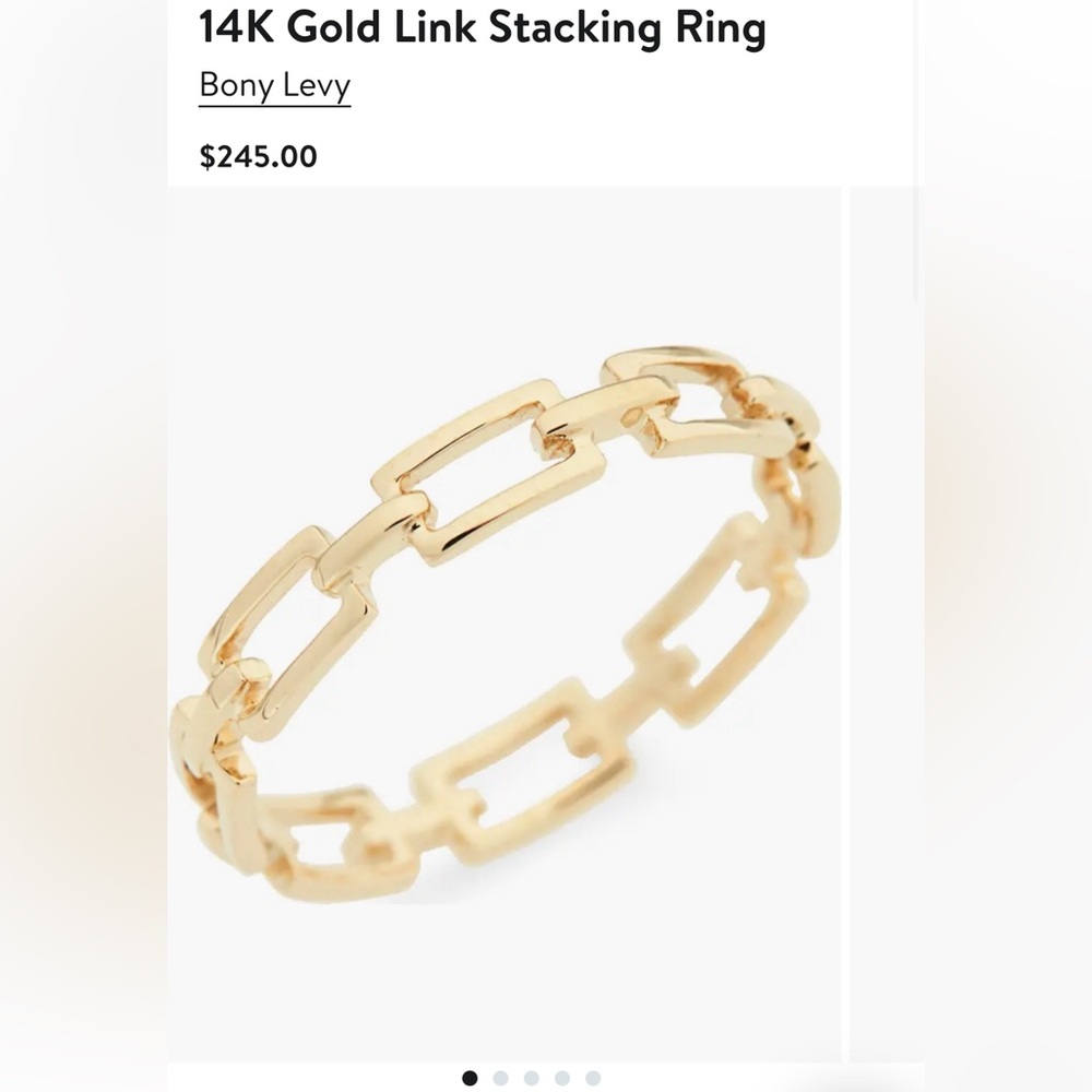 Bony Levy 14K Gold Link Stacking Ring Size 6.5